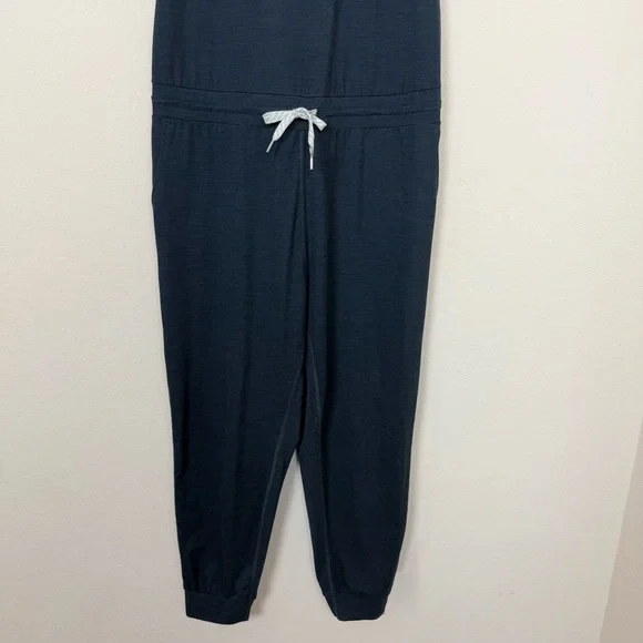 Vuori Lux Romper Racerback Sleeveless Jumpsuit in Ink Heather Blue